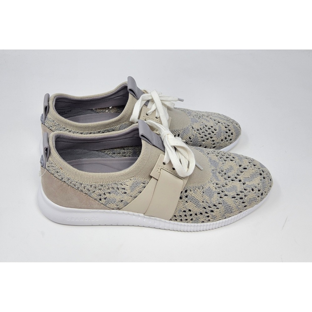Cole Haan Zerogrand Shoes Women 7.5 Stitchlite Sneaker Knit Leopard Gray Stretch